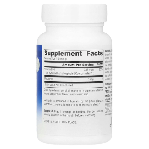 Source Naturals, Мелатонин, мята, 5 мг, 200 пастилок