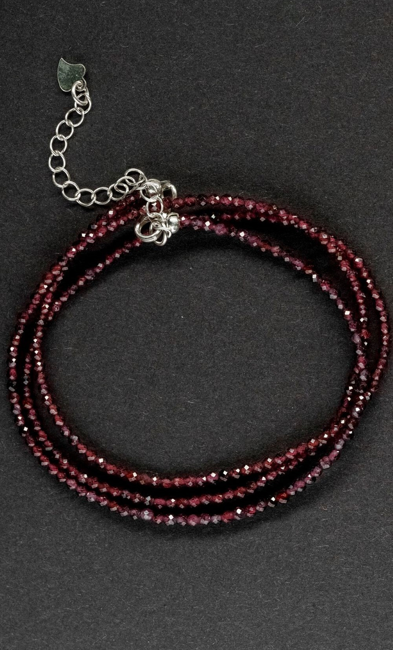 Цепочка "Memo about Soulmate" тонкая из граната с удлинителем 47-54 см