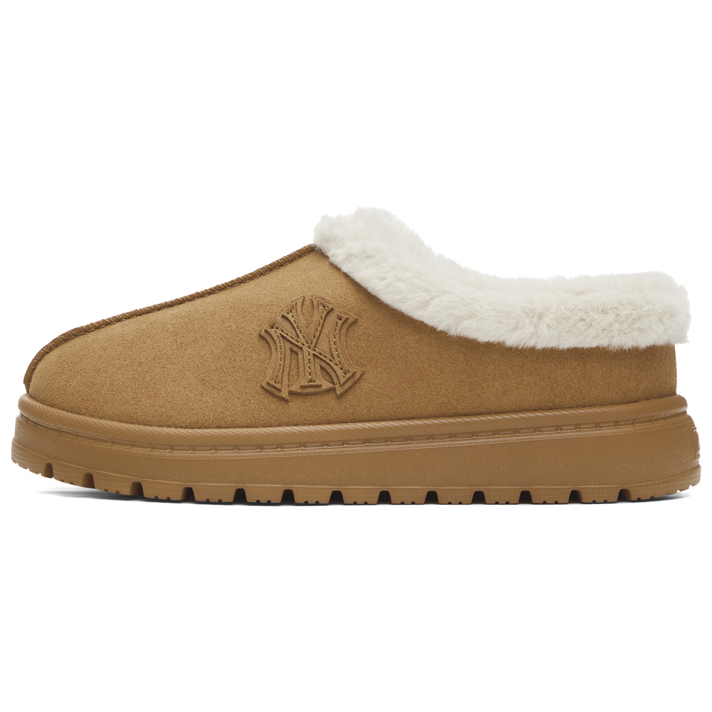 MLB New York Yankees Suede Thermal Abrasion Resistant Height Increasing Low top Insulated Shoes Unisex Brown