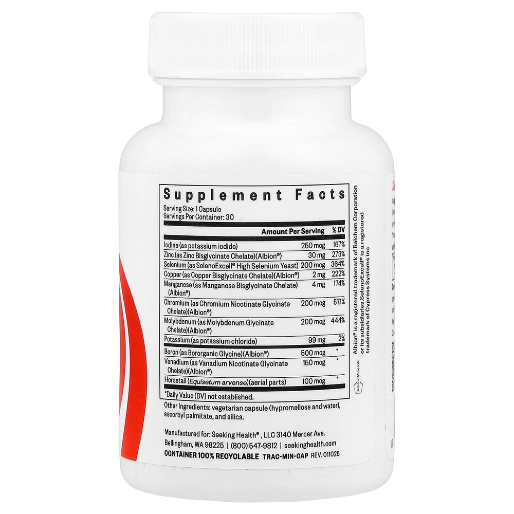 Seeking Health, комплекс микроэлементов, без железа, 30 капсул