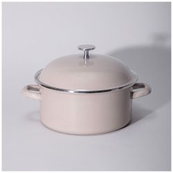 КАСТРЮЛЯ AGNESS ЭМАЛИРОВАННАЯ С ЭМАЛ.КРЫШКОЙ СЕРИЯ "CHARM" 2.6 Л, 22*10 СМ