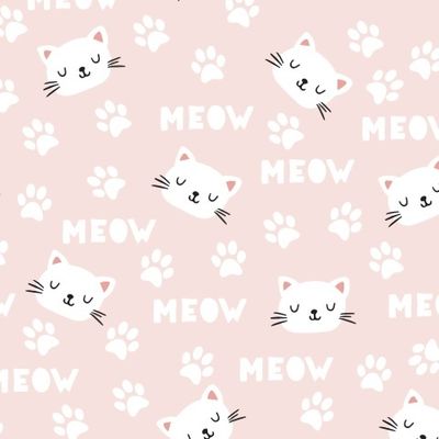 Милые котята с отпечатками лап. Мяу. Котята.