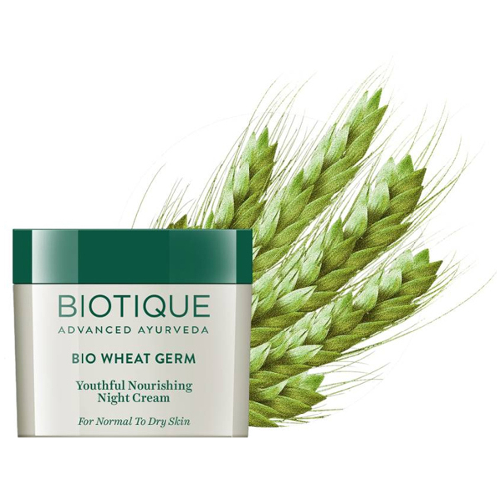 крем ночной питательный Зародыши пшеницы Биотик (Wheat Germ face and body cream Biotique), 50 гр