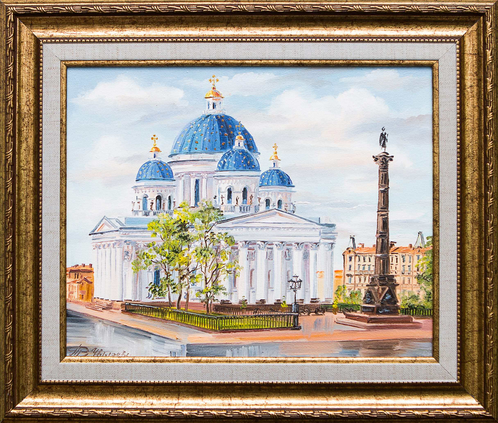 Картина маслом "Троицкий собор. Солнечный день" Чвырева