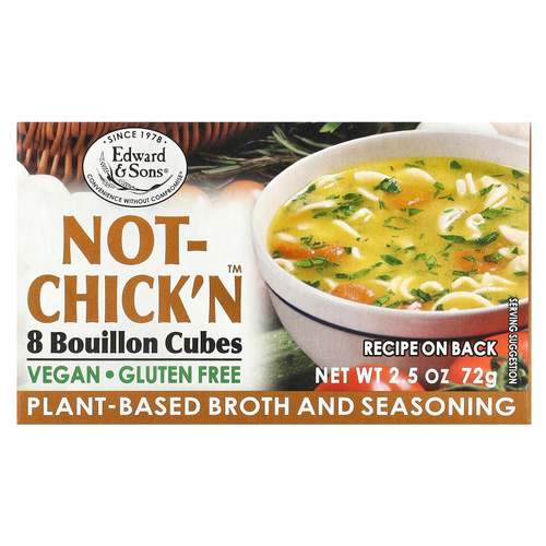 Edward & Sons, Not-Chick'n™, бульонные кубики, 8 шт.