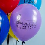 Шар (12''/30 см) С Днем Рождения! (нотки), Ассорти, пастель, 5 ст, 25 шт.