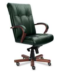 Кресло для руководителя Paris A зеленая кожа