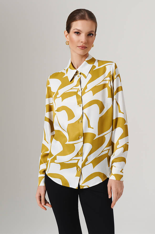 23144 Блузка женская (оливковый принт)