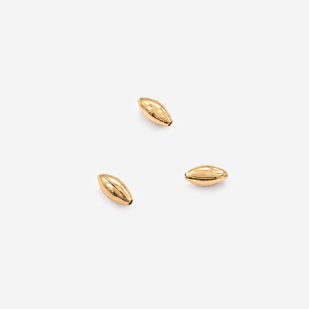 Бусина-разделитель "Рис" 6,3*3мм, позолота