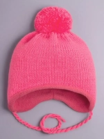 Шапка детская вязаная осенняя на завязках