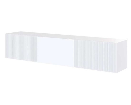 Тумба-ТВ СИРИНИЯ белый с тиснением / белый снег