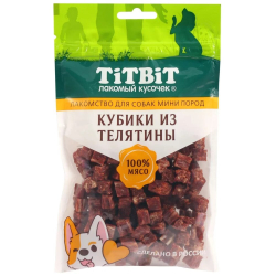 Лакомство "Кубики из телятины" 100 г - для мелких собак (TiTBiT Лакомый кусочек)