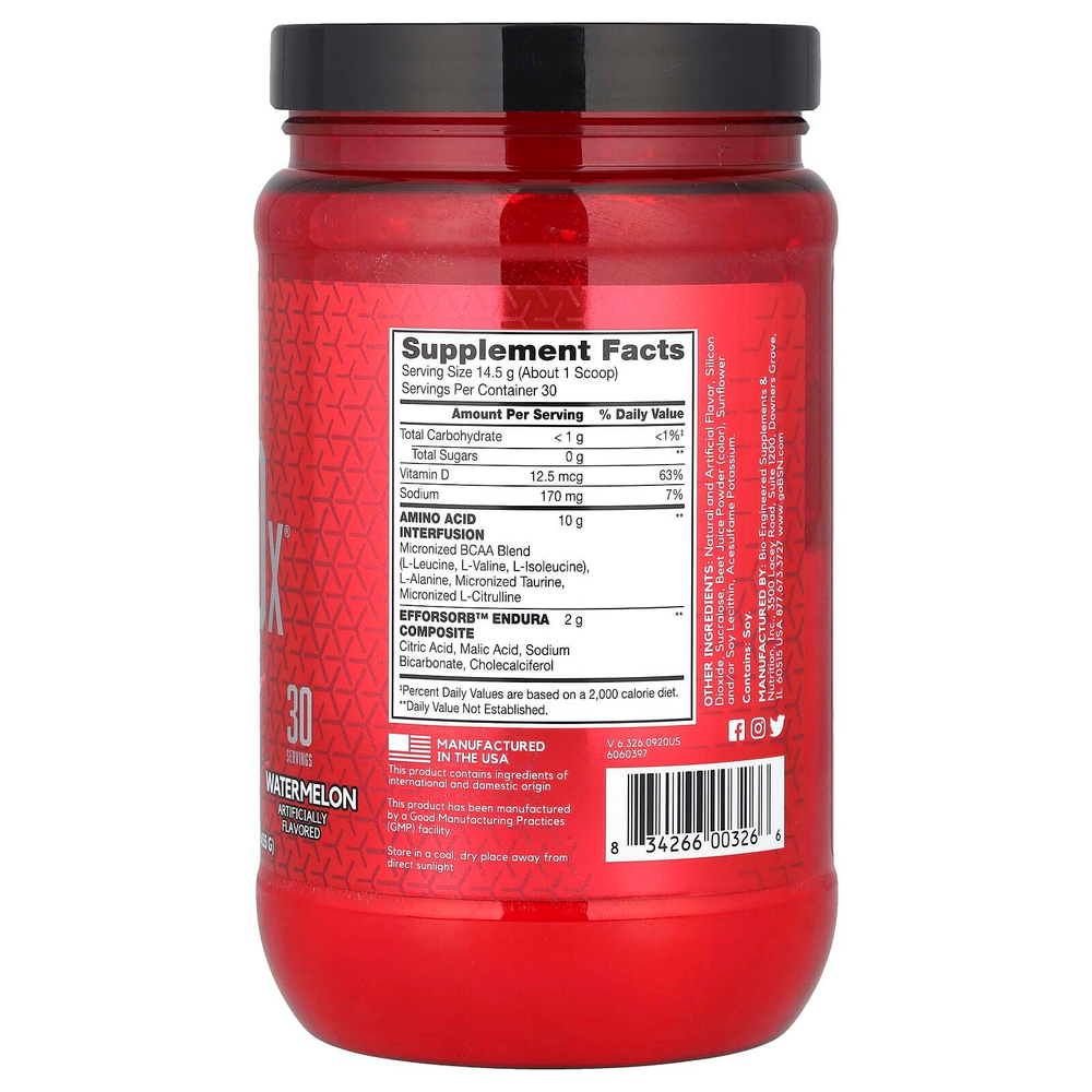 BSN, Amino-X, выносливость и восстановление, арбуз, 435 г (15,3 унции)