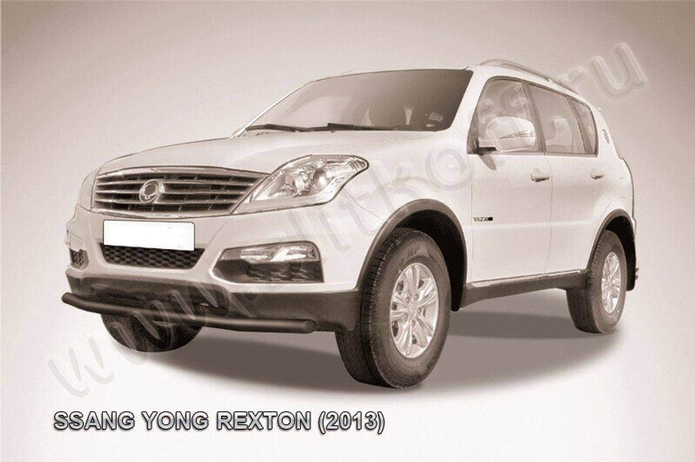 Защита переднего бампера (нержавейка) SsangYong Rexton (2012-2017) d57 (черный)