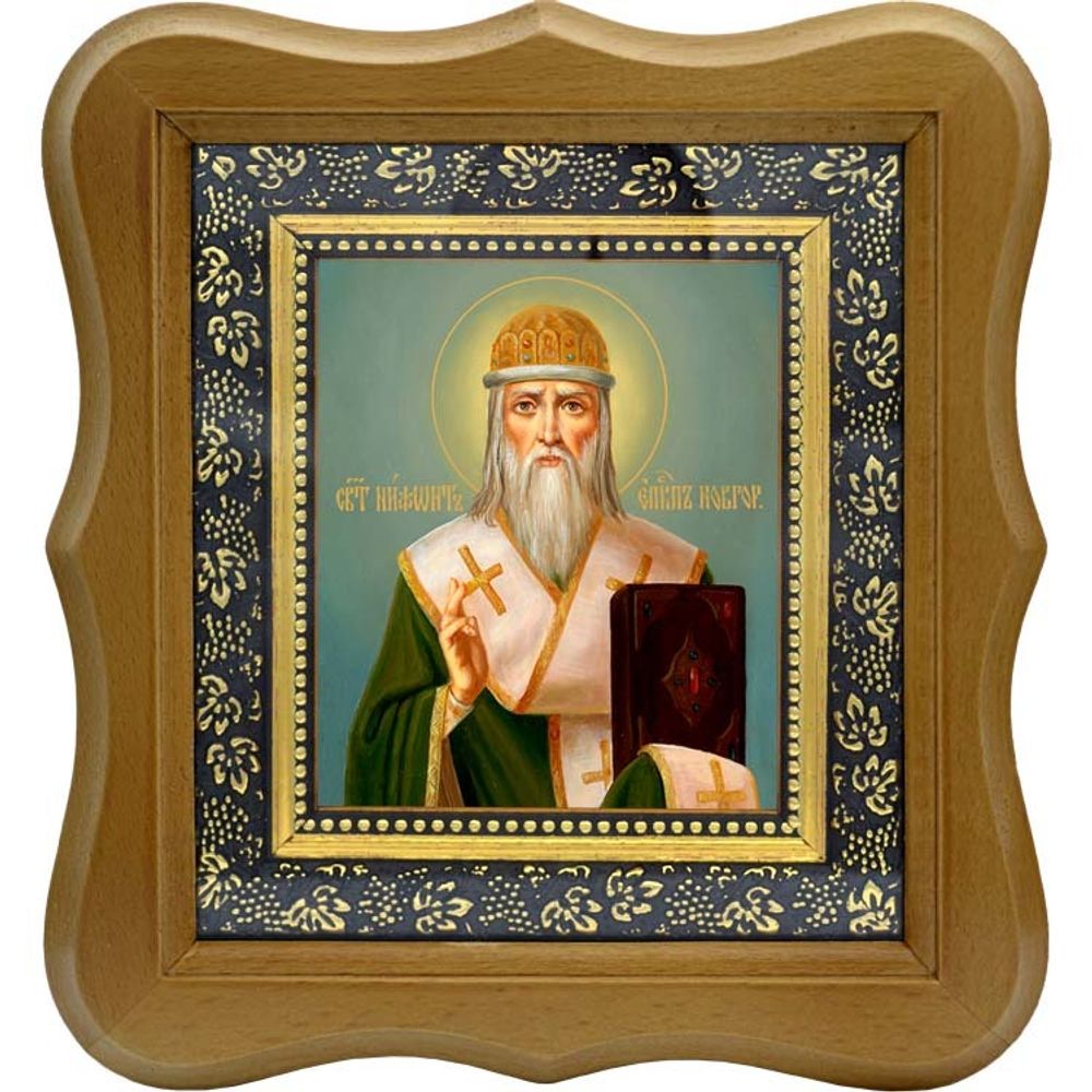 Нифонт Печерский, Новгородский святитель, епископ. Икона на холсте.