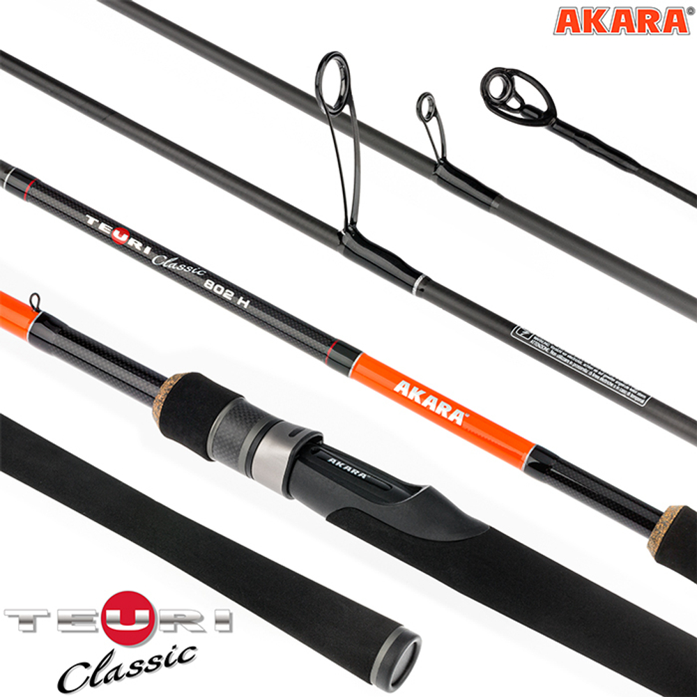 Спиннинг штекерный угольный 2 колена Akara Teuri Classic H802 TX-30 (21-56) 2,44 м