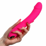 Ярко-розовый вибратор для стимуляции точки G - 22 см. (Цвет: ярко-розовый)