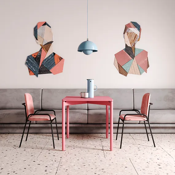 Стол обеденный Saga, 75х75 см, розовый