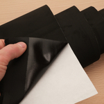 Велюр самоклеящийся 0,35мм, цвет черный, лист 140*50 см