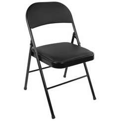 Стул складной BRABIX "Golf Plus CF-003 КОМФОРТ", черный каркас, кожзам черный, 533026