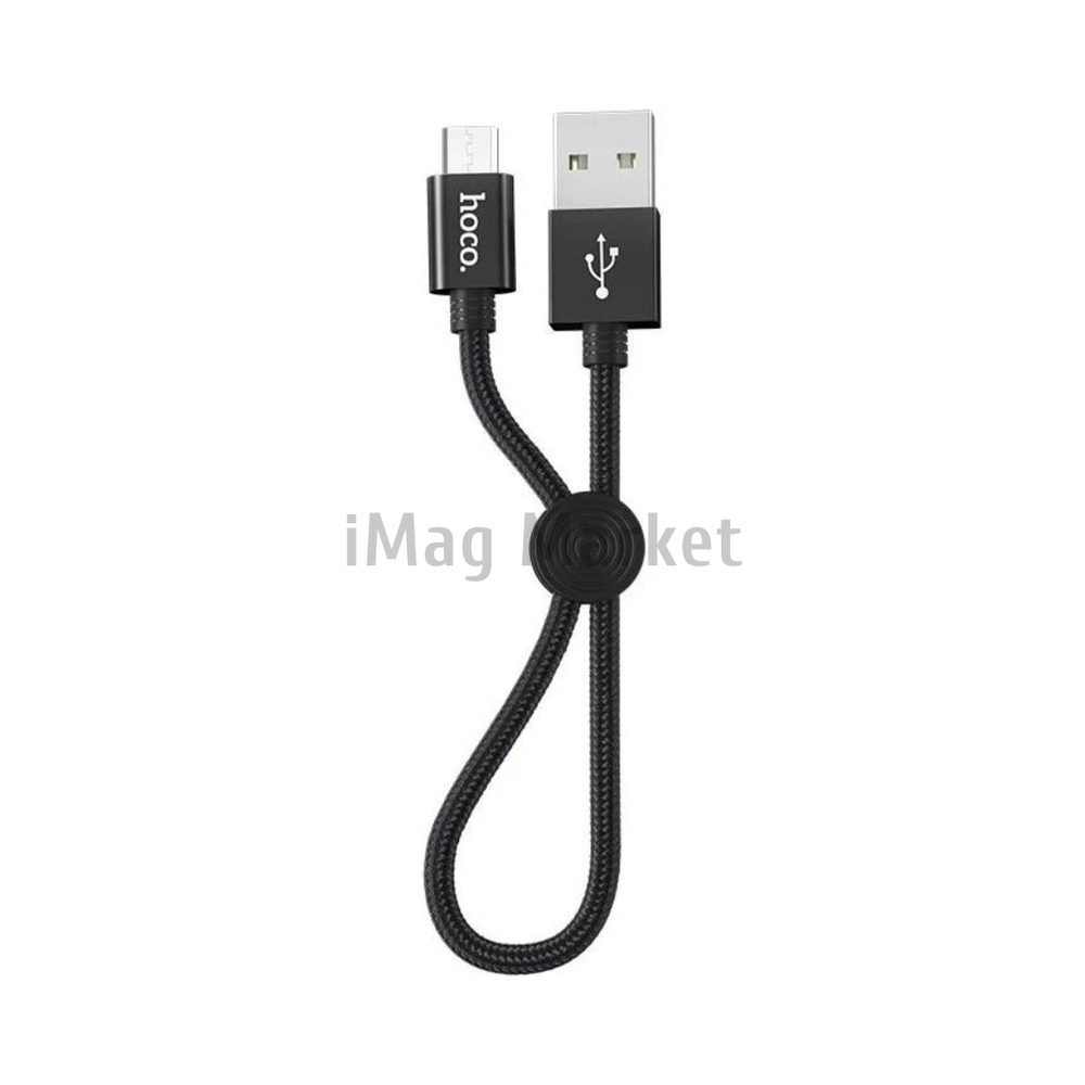 Зарядный кабель Hoco X35, USB-A - micro-USB, 2.4A, 12W, 25 см, черный