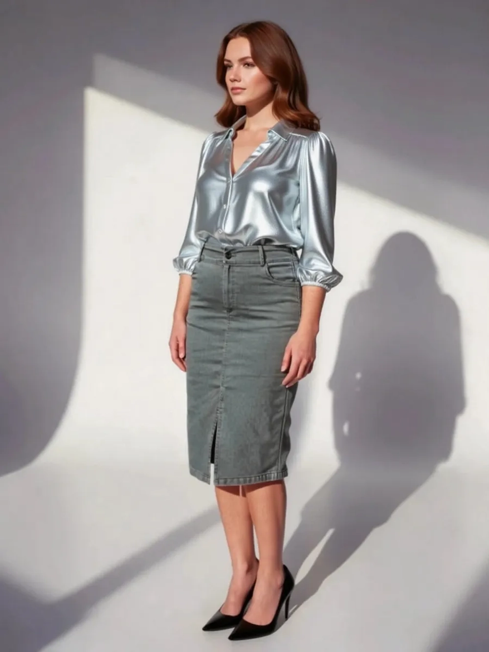 ❀ Юбка джинсовая вельветовая большие размеры ❀