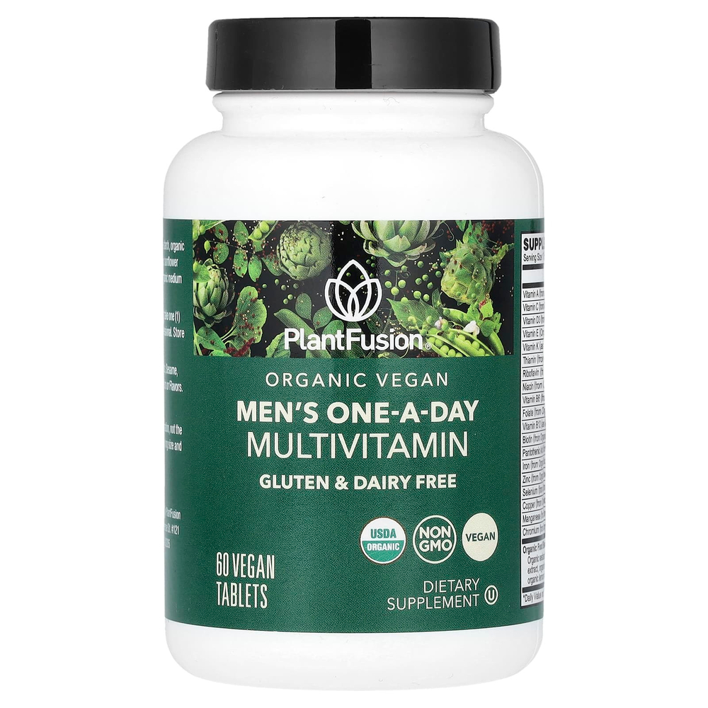 PlantFusion, Органические веганские мультивитамины для мужчин, 60 веганских таблеток
