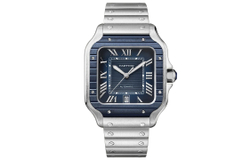 CARTIER SANTOS DE Automatic Mechanical Movement Unisex Watch 39.8mm Blue Dial