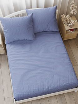 Постельное белье перкаль Сказка "Нежность" 2-спальное Наволочка 50х70 см 2 шт Простынь на резинке 160x200 см Пододеяльник 175x215 см