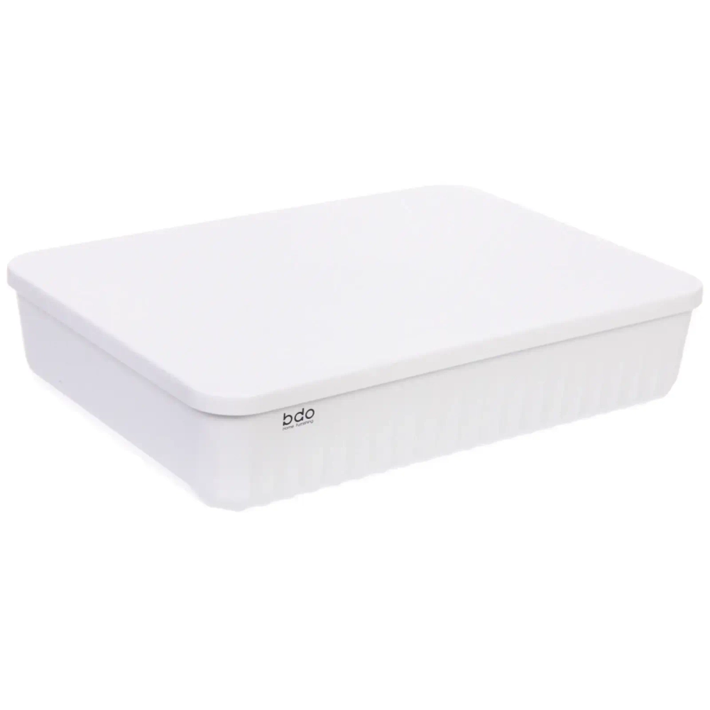 Корзина - органайзер с крышкой «БИСКОТТИ», цвет белый, 36.5*26*8см