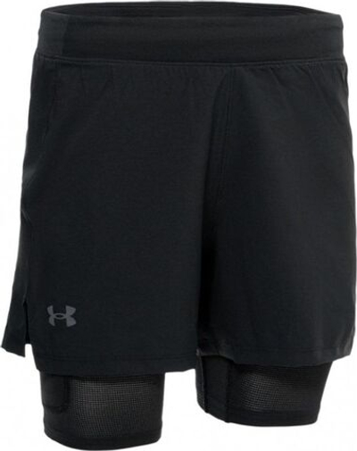 Мужские теннисные шорты Under Armour Men's UA Iso-Chill Run 2-in-1 Shorts - black/reflective