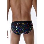 Мужские трусы слипы черные с разноцветными блестками Don Moris DM111826