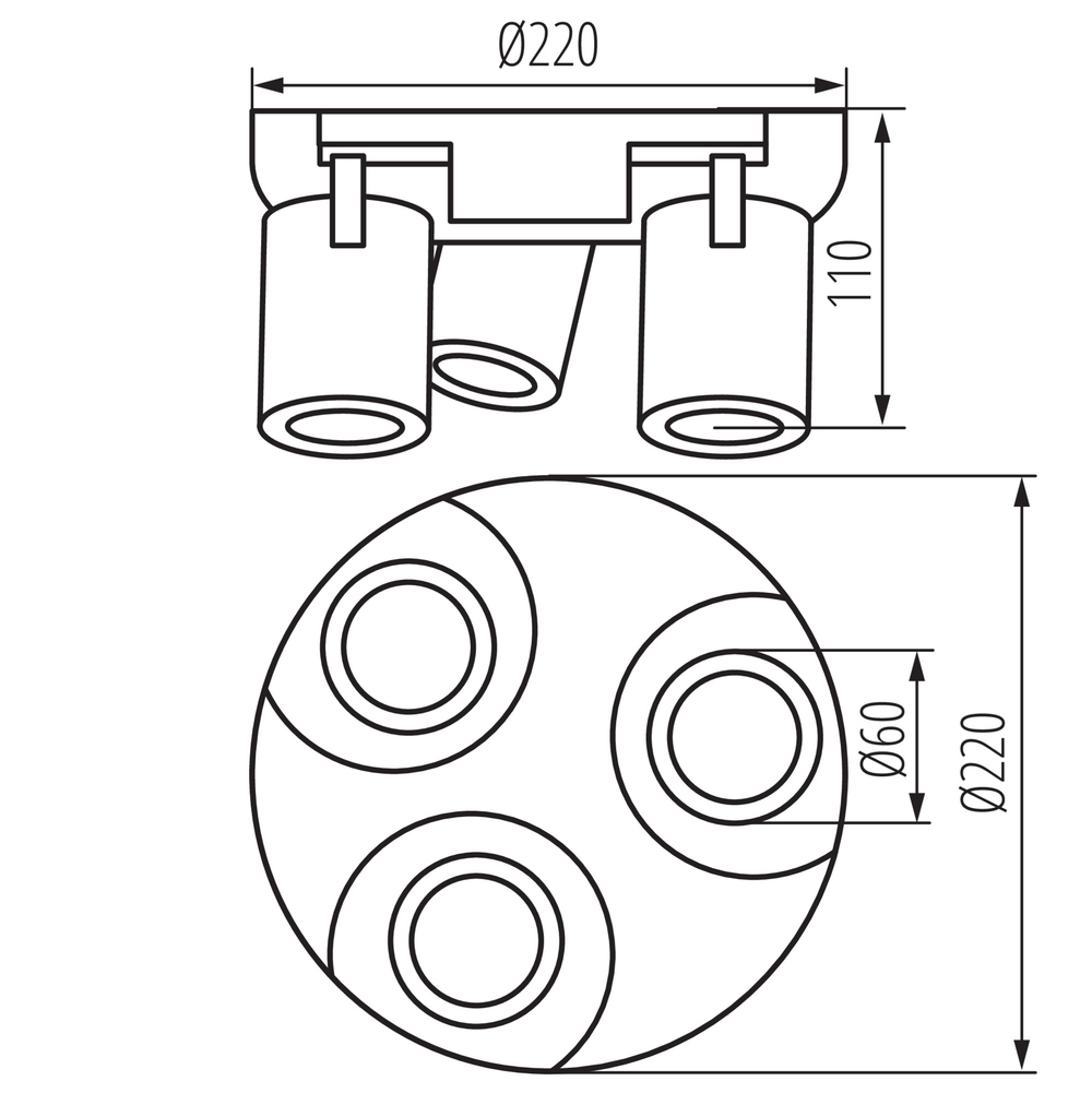 Настенный и потолочный светильник LAURIN EL-3O BG 3xGU10