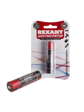 REXANT Аккумулятор 18650 с защитой Li-ion 2800 mAH 3.7В 1шт
