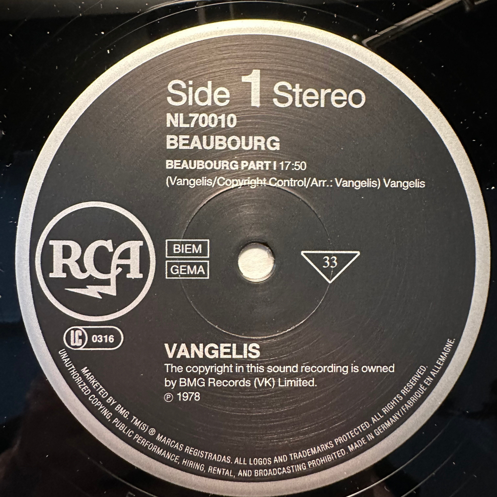 Vangelis - Beaubourg (Германия 1978г.)