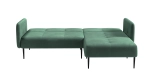 Monaco диван-кровать с шезлонгом, с подлокотниками, бархат зеленый 19