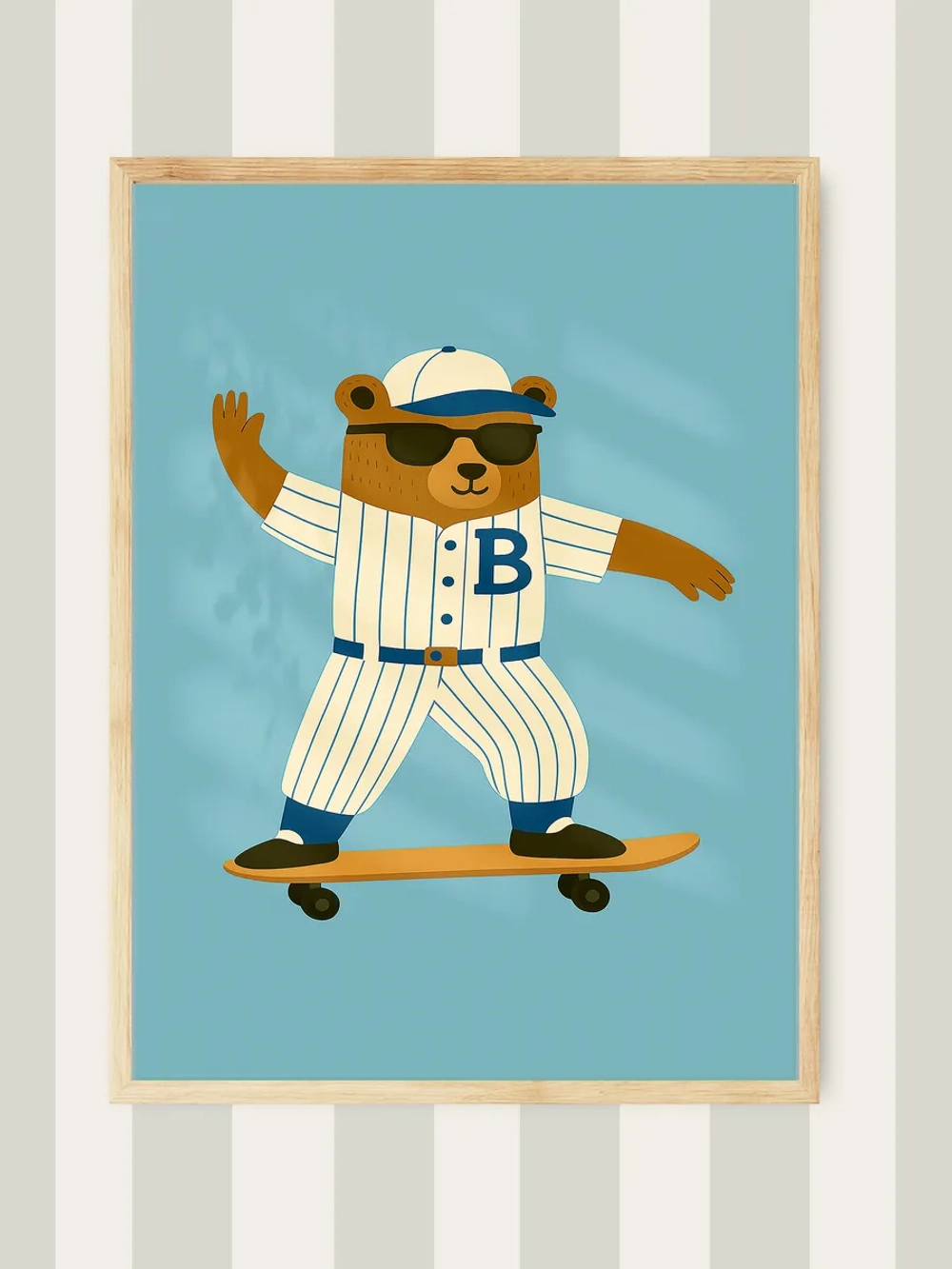 Постер для детской мальчика 60х90 см ретро спорт