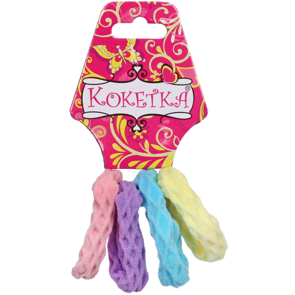 Резинки для волос 4шт Кокетка «Зефирки», цвет микс, d-4,5см (подвес Кокетка)