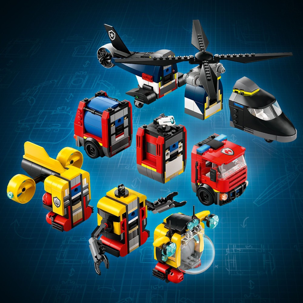LEGO City - Набор с вертолетом, пожарной машиной и подводной лодкой 60462