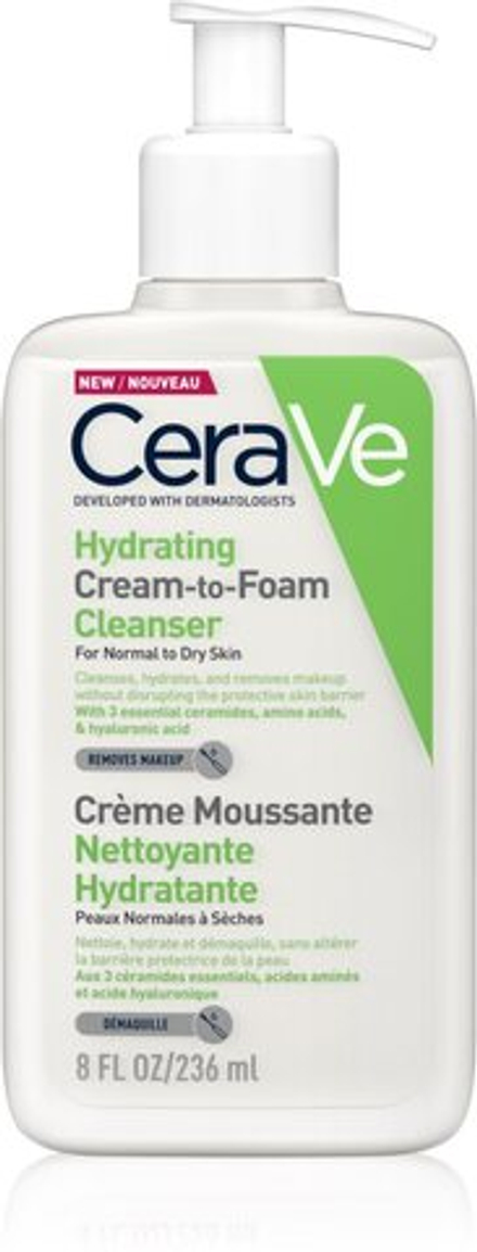 CeraVe Cleansers - пенящийся очищающий крем для нормальной и сухой кожи /   236  ml  / GTIN 3337875743563