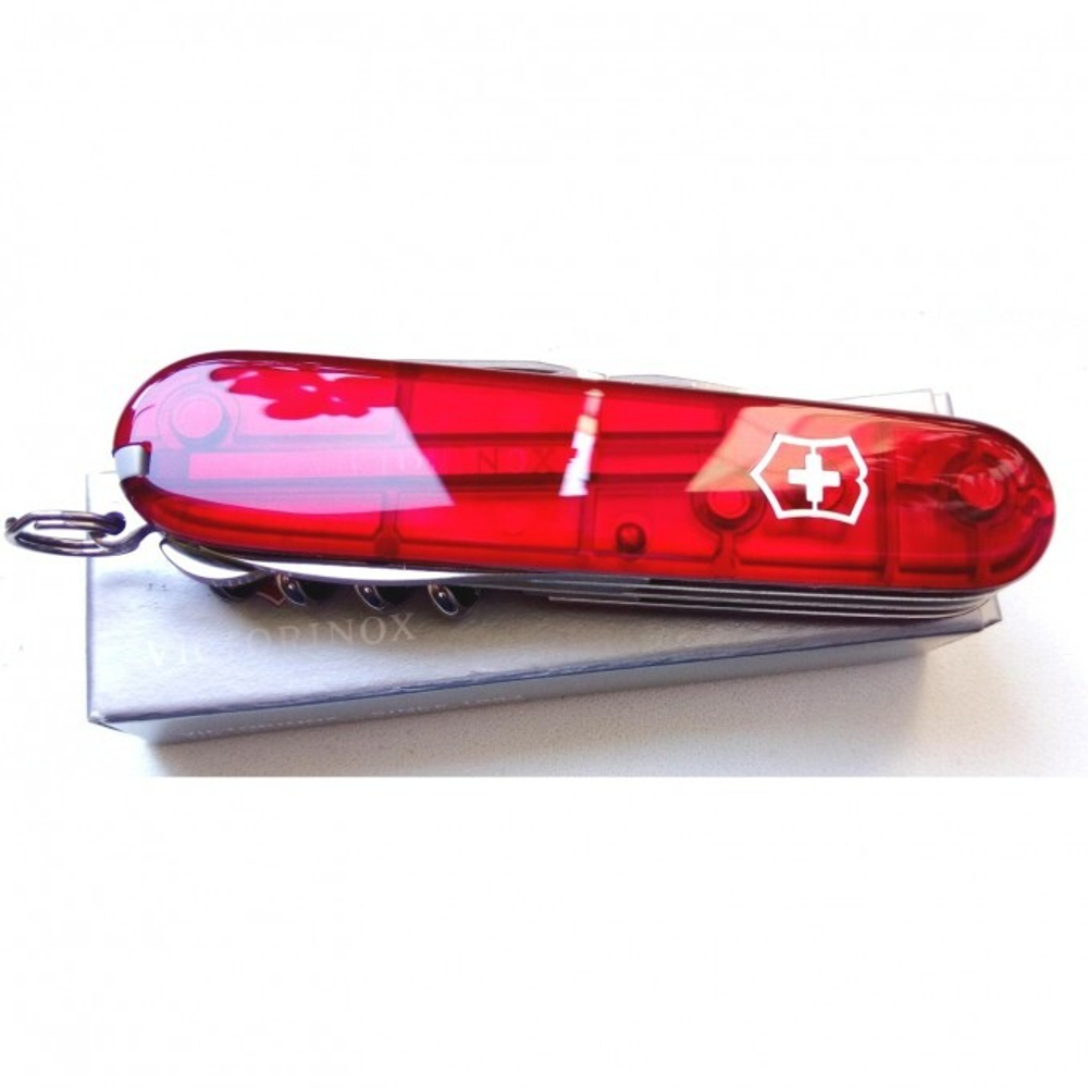 Нож Victorinox Climber, 91 мм, 14 функций, полупрозрачный красный