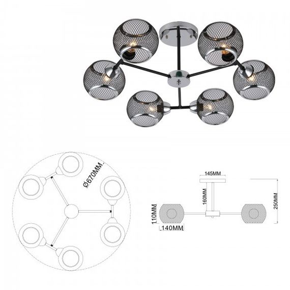 Потолочная люстра Rivoli Morrigan 9143-306 Б0054883