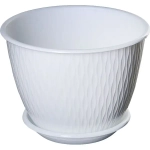 Горшок Цветочный Корсика, D17, 1,8 л, белый с поддоном