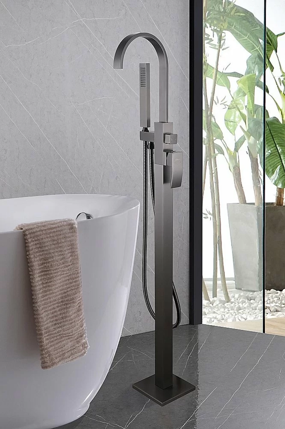Смеситель для ванны Abber Wasserfall AF8615NG никель