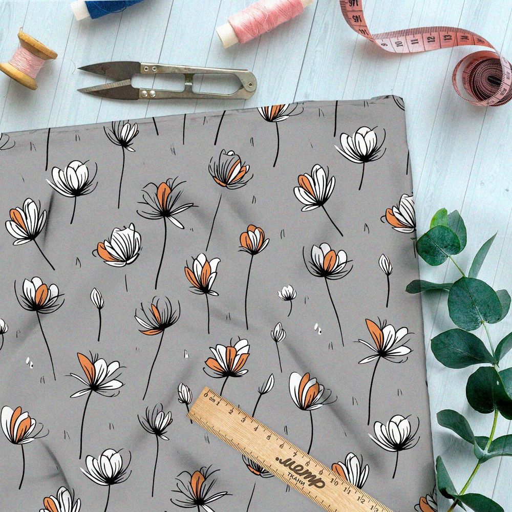 Ткань премиум таффета танцующие петали цветка