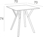 Стол пластиковый Siesta Contract Max Table 70, черный
