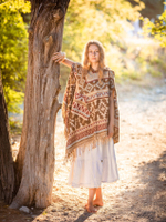 Пончо женское шерстяное с орнаментом