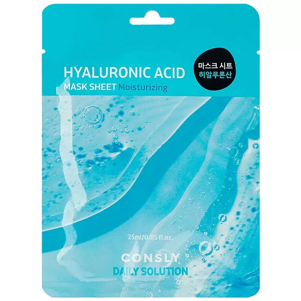 CONSLY Тканевая маска для лица с гиалуроновой кислотой Facial Tissue Mask With Hyaluronic Acid Extract, 25 мл
