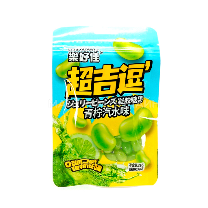 Драже жевательные бобы Happy&Good со вкусом лайма 33 г