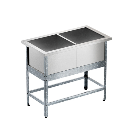 Ванна моечная двухсекционная "Бизнес" ВМБ 500/2, 920х500(570)х860 мм, без борта